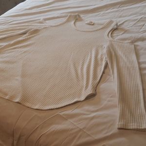 White open shoulder blouse